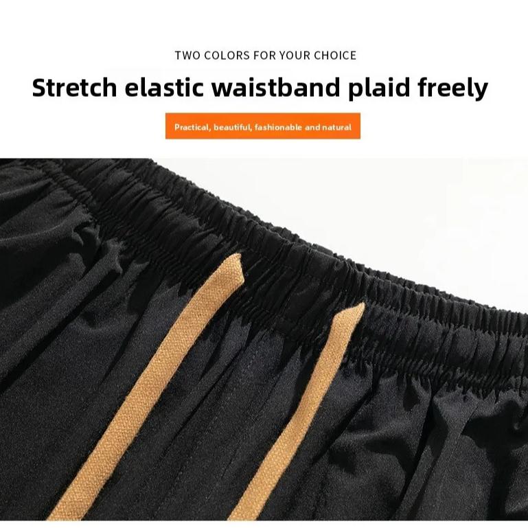 Men Autumn Winter Thick Fleece Warm Trousers Drawstring Cropped Pants Men Add Velvet Casual Loose Drape Sweatpants Sports Slacks