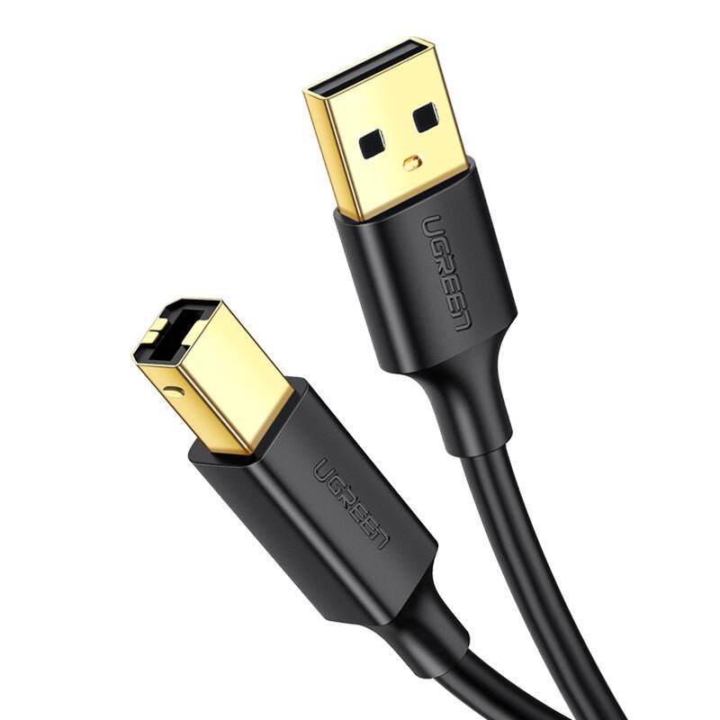 Ugreen Us135 Kabel Usb 2.0 A-B Do Drukarki, Pozłacany, 3M (Czarny)