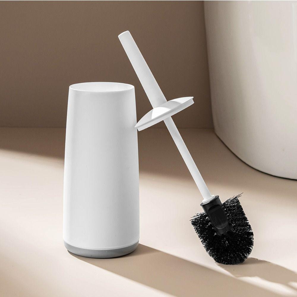 Soft Bristle Toilet Brush With Base Long Handle Toilet Brush Set Toilet Scrubber Deep Cleaning