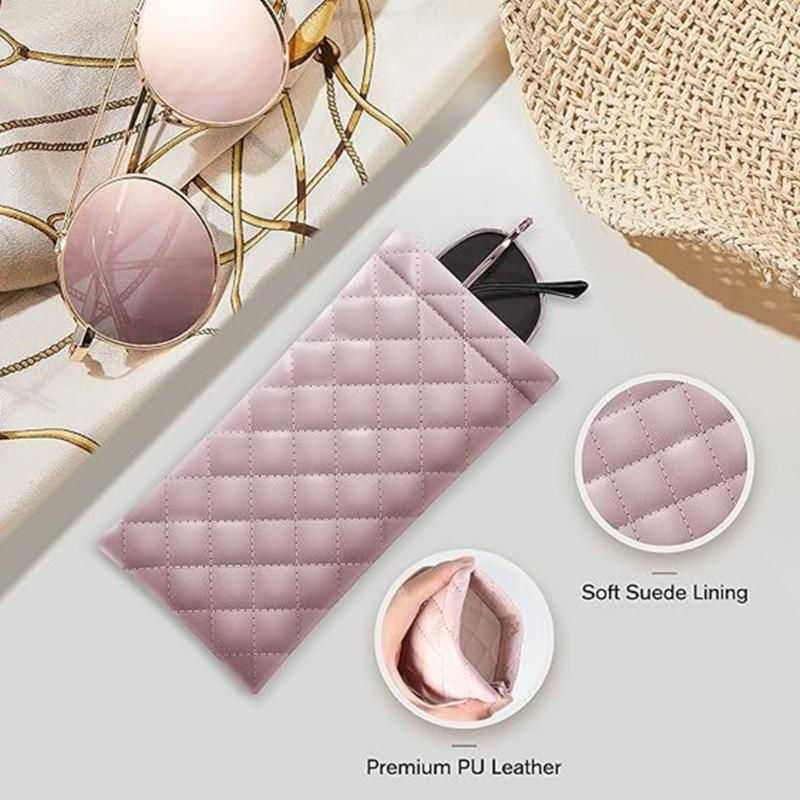 Pack Of 2 Portable PU Glasses Holder Soft Lining Enclosure For Men Women Travel Accessories