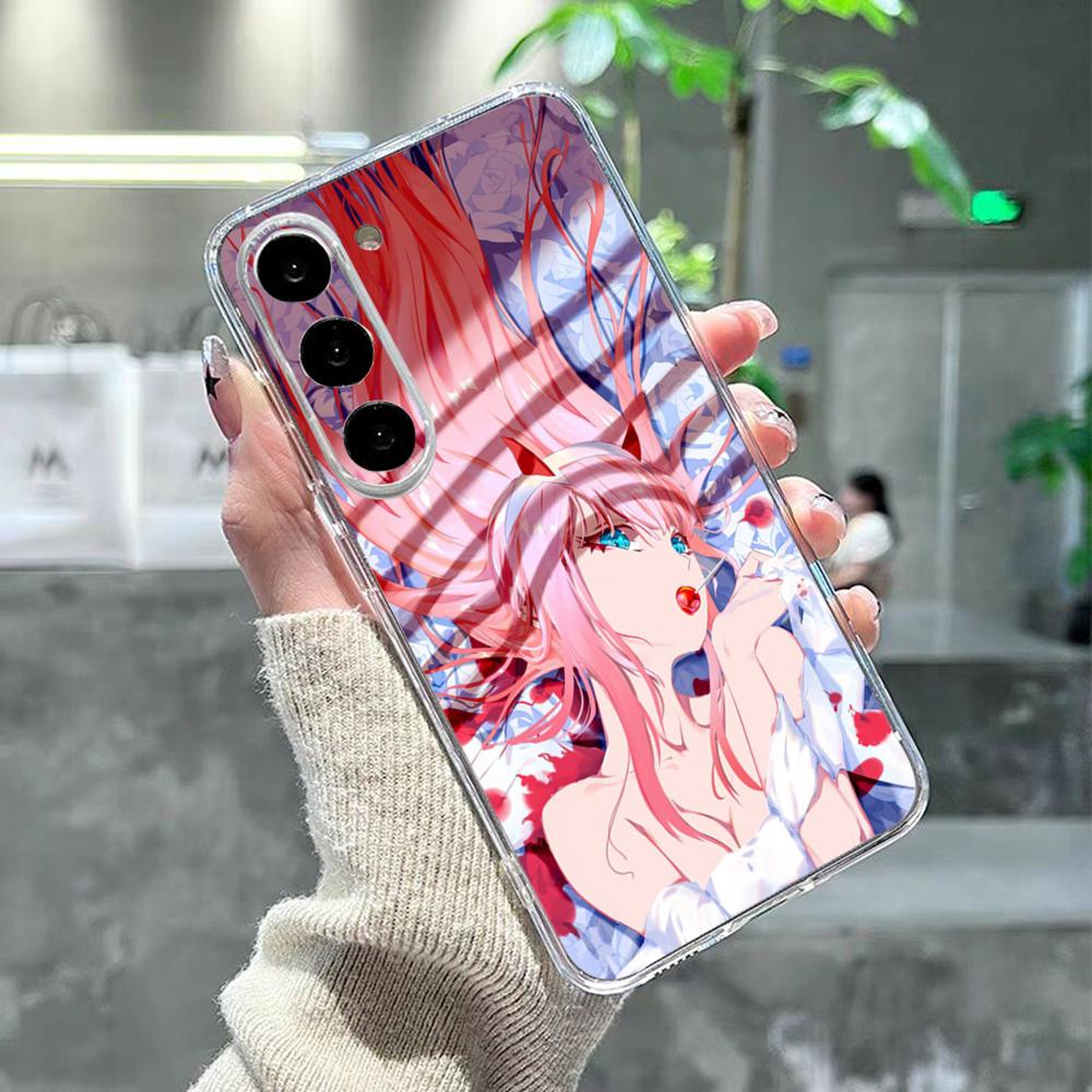 Zero Two Darling In The FranXX Anime Phone Case For Samsung S26 S25 S24 Ultra S23 Fe S22 S20 S21 Plus Plus 5G Fe Transparent Cov