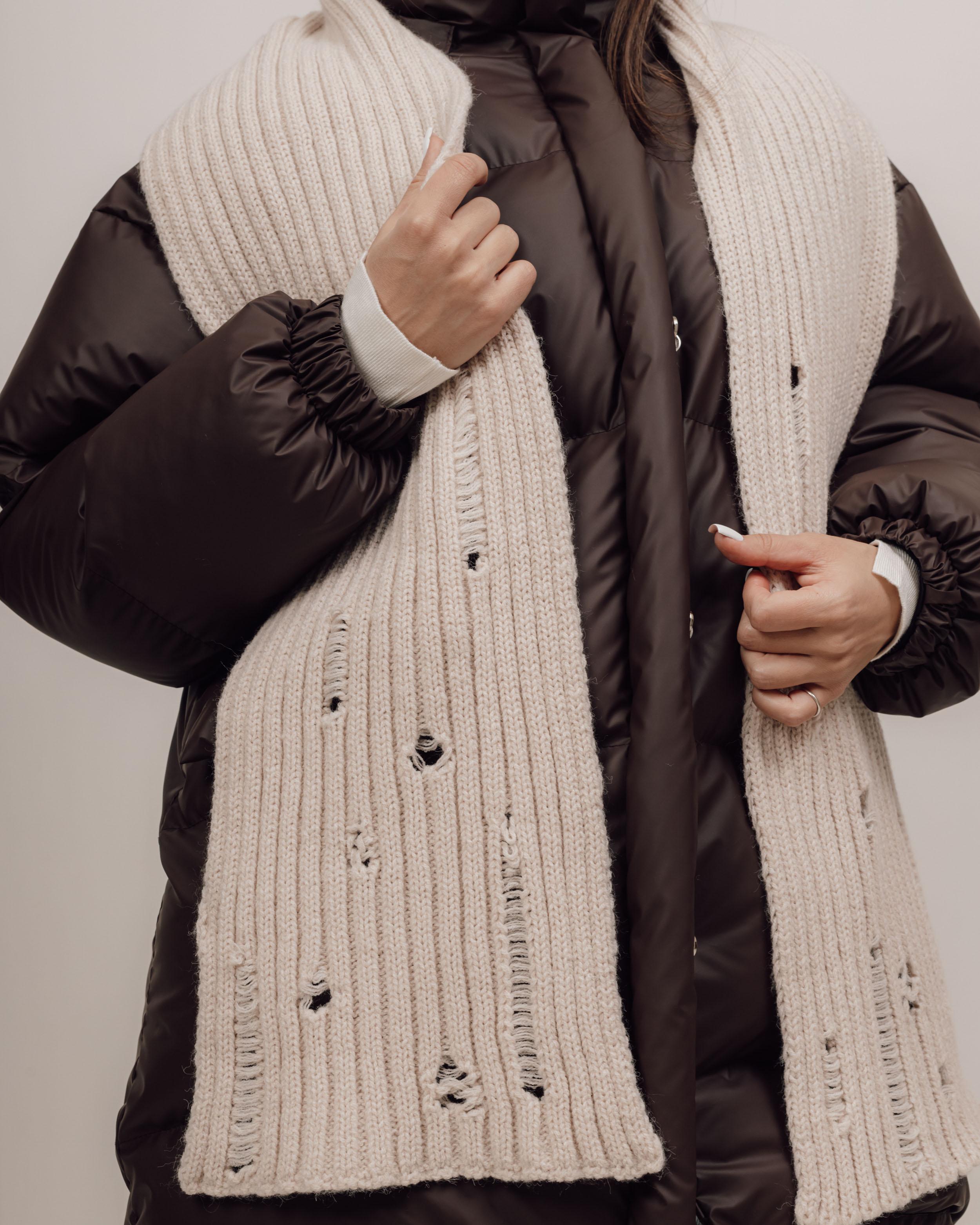 

Шарф SumWin 21275 світло-бежевий One Size світло-синій колір