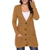 Autumn/Winter V-Neck Single-Breasted Long Cardigan for Women - European American Knitwear