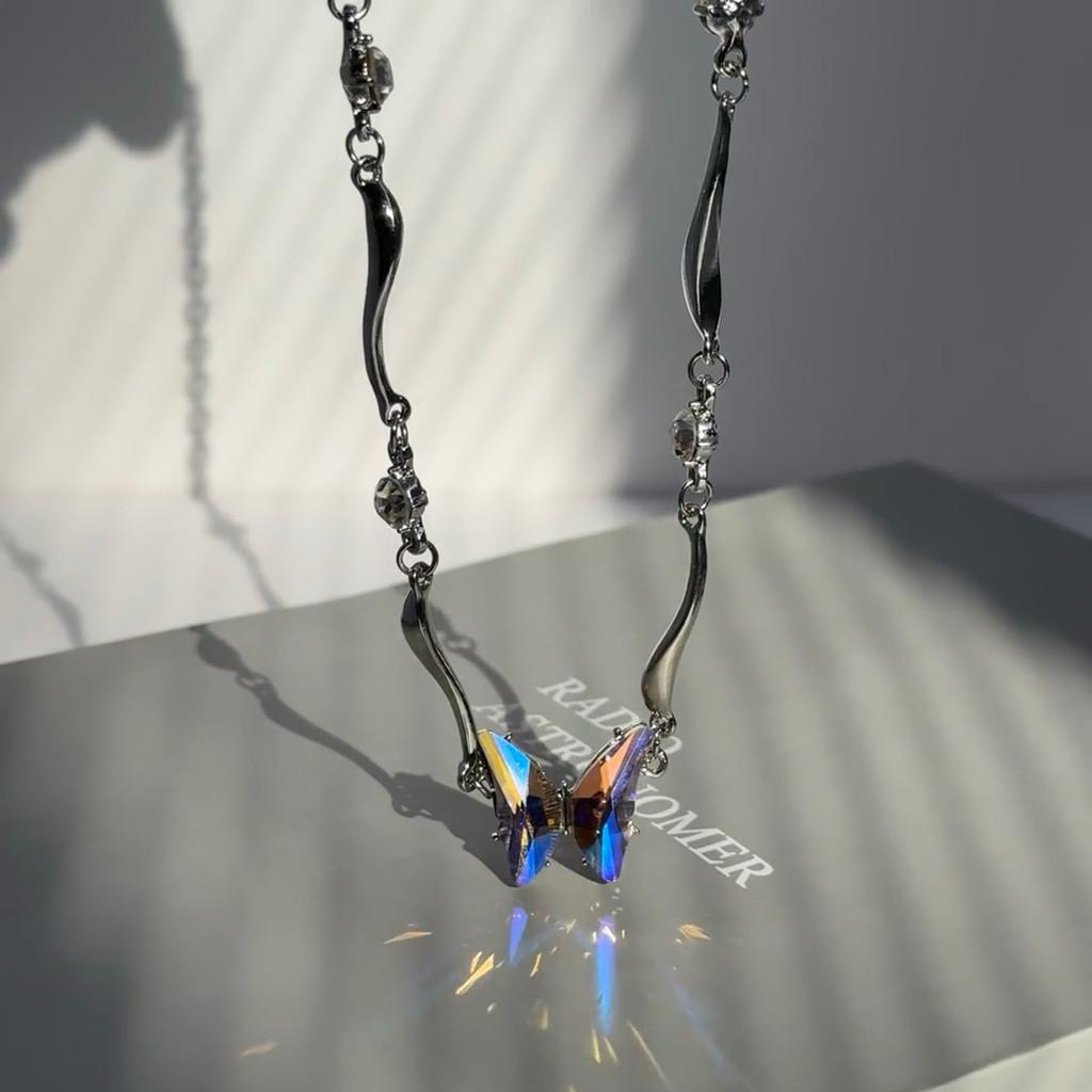 Butterfly Pendant Necklace For Women Men Titanium Alloy Choker Summer