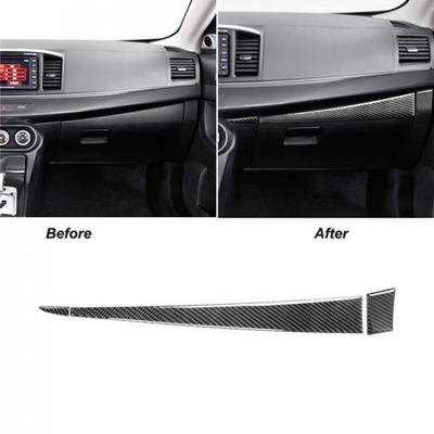 3Pcs For Mitsubishi Lancer Carbon Fiber Passenger Side Dashboard Cover Trim