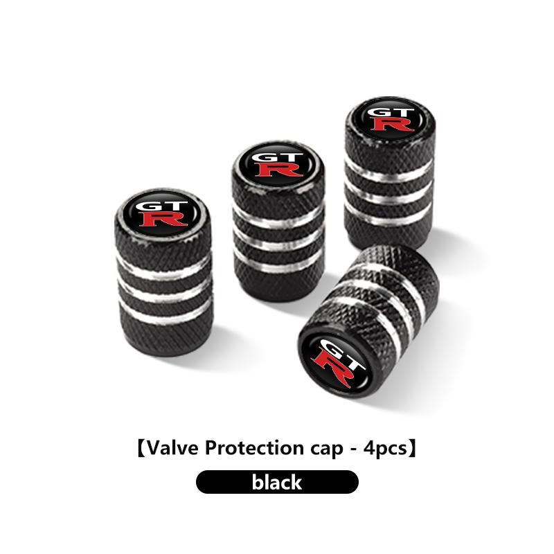 CHUQAZ1 4Pcs Aluminum Car Wheel Valve Protection Cap Tyre Dust Cover For Nissan GTR C210 R30 GTS-R R33 R34 GT-R R35 Nismo
