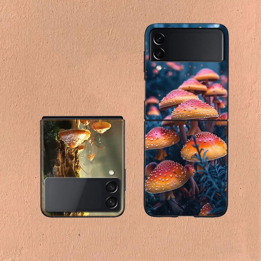 Fungal Aesthetics Phone Case For Samsung Z Flip 6 7 5G Galaxy Z Flip 5 4 3 5G Cases Shockproof Hard Cover TPU