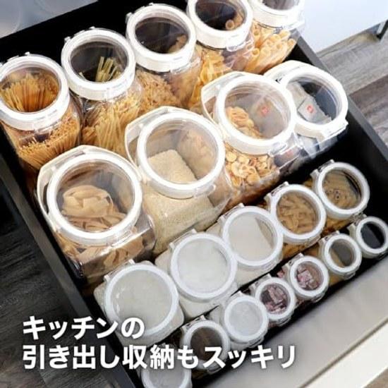 Takeya Official Storage Container 3-Piece Set Square 1.4L 1400ml Spoon FRESHLOK High Airtightness Sealed Refrigerator Protein Spices Seasoning Flour