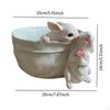 Blumenpot Planter with Rabbit Figures Tabletop Orament for Living Room Decorative Multifunctional