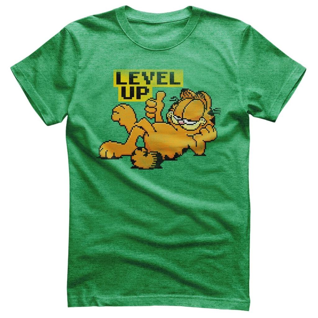 Officially Licensed Garfield Level Up Mens T-Shirt