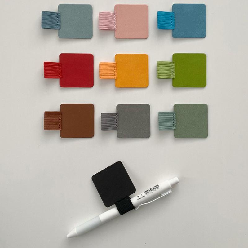 Pen Loops Pencil Holders Self-Adhesive Pu Leather Pad For Stylus Pencil Books Notebooks Anti-Lost Anti-Fall Elastic Loops