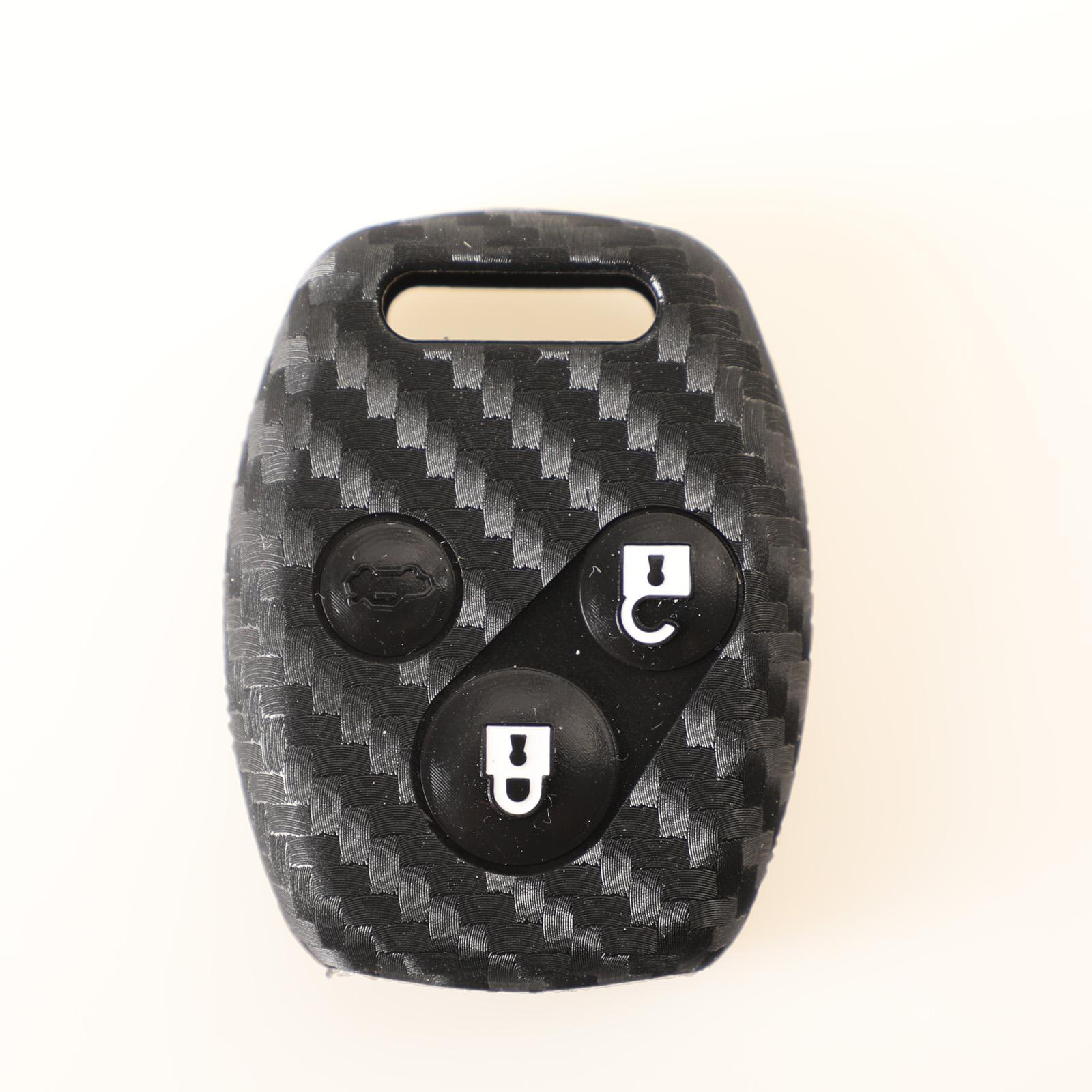 

jingyuqin Новое поступление карбоновый силиконовый чехол для автомобильного ключа для Honda Accord 2003 2004 2005 2006 2007 2/3B углеродного волокна черного