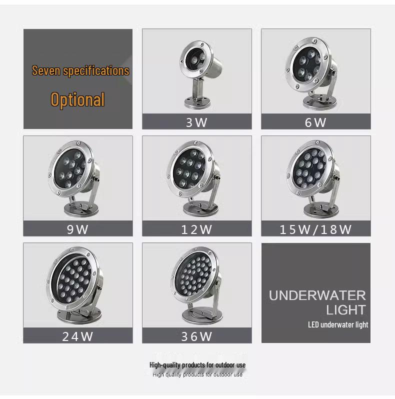 LED Underwater Pool & Pond Light: Colorful Waterproof Spotlight for Swimming Pools, Fountains, and Water Features