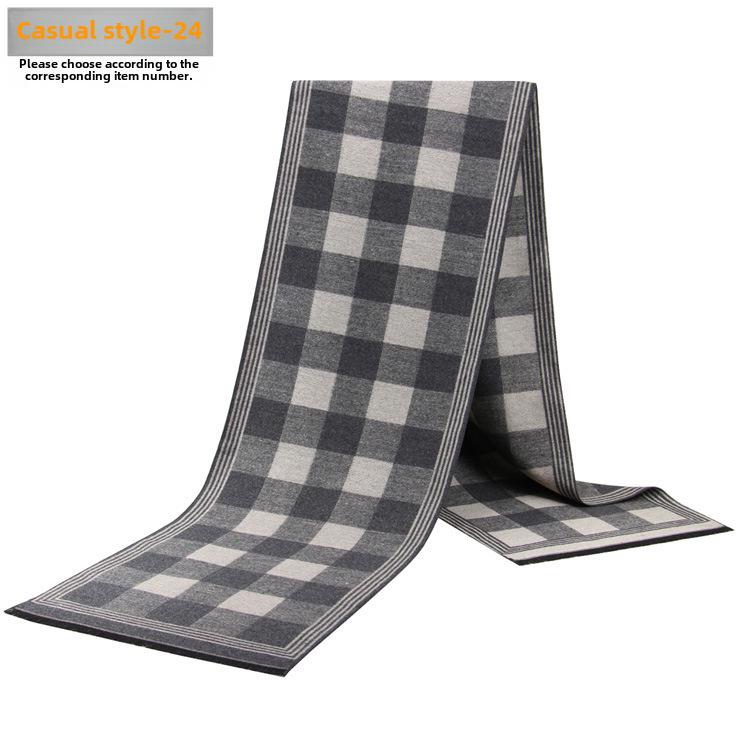 Men's Autumn & Winter Plaid Imitation Cashmere Scarf - Warm & Thick Custom Design