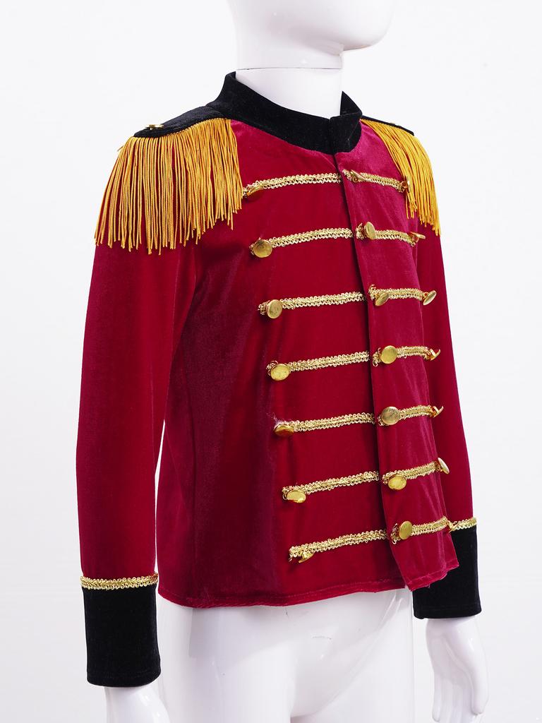 Haina Circ Baieti Uniforma Paza de Onoare Cosplay Maneci Lungi Ciciucuri Costum de Performance Topuri Jacheta