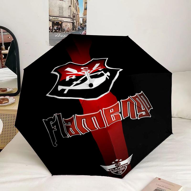 Ombrello con Emblema di Squadra di Calcio a 8 Stecche per Viaggio, Campeggio, Ombrello Leggero Portatile Casual, Essenziale per ogni Famiglia Regalo per le Vacanze
