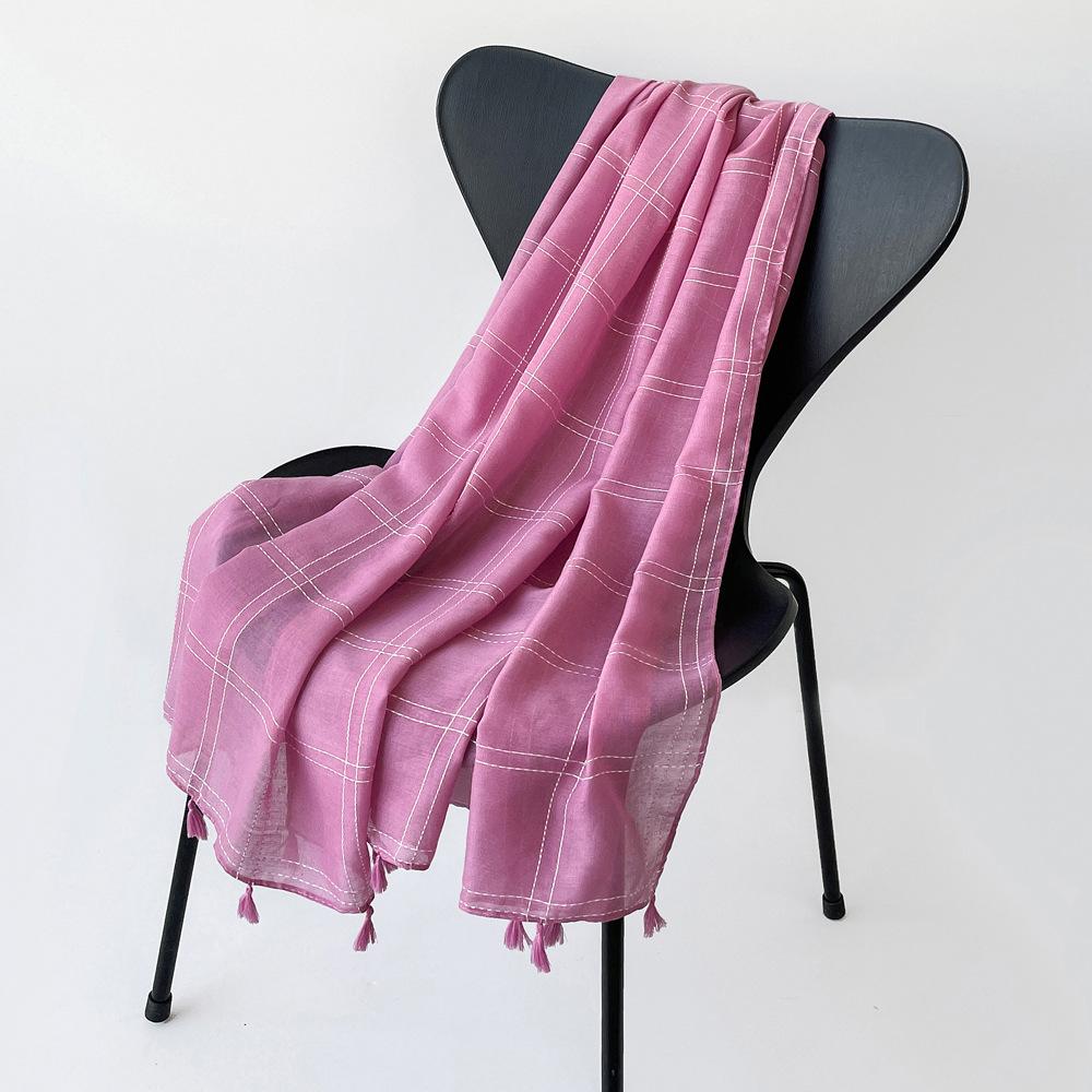 200 * 80cm Summer Women'S New Medium To Long Scarf Shawl Breathable Sunscreen Fashionable Versatile Premium Silk Scarf