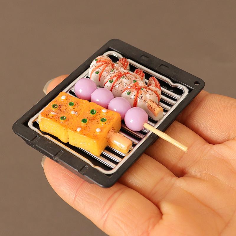 Simulation BBQ Fake Food Kitchen Toy Meat Model Skewers For Children's Food Barbecue Vegetable Meat Miniature For Doll House Toy