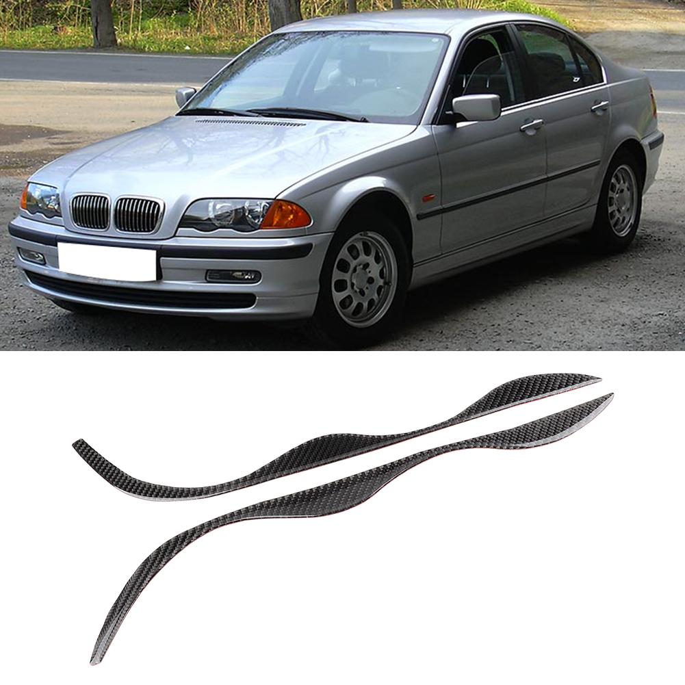 Carbon Fiber Headlight Eyebrows Trim Sticker Fits for E46 323i 328i 330i 325i 19992004