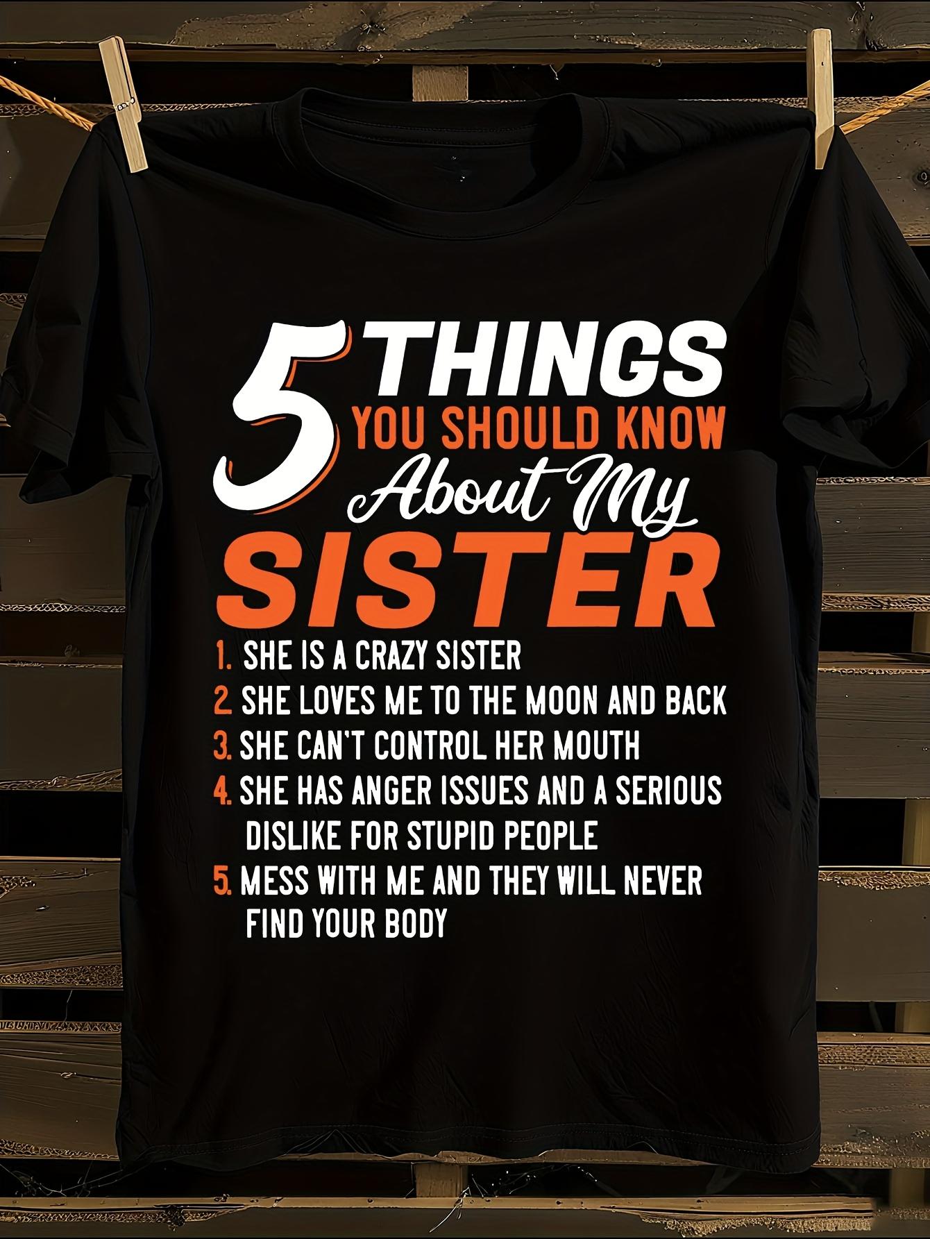 Funny 5 Things About My Sister Rivalry Tshirt XL