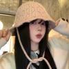 Strap Knitted Bucket Hat Women's Autumn and Winter New Versatile Bucket Hat Big Head Circumference Show Face Small Wool Hat