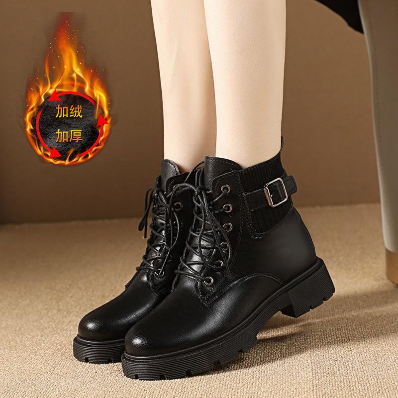 Martin boots women's feet show small height British wind fried street shoes short boots small new boots versatile