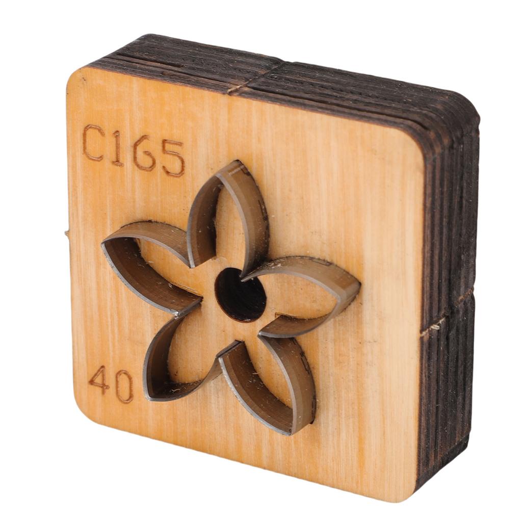 Wykrojnik do skóry w kształcie kwiatu   Drewniana podstawa Stal węglowa Forma do wycinania skóry w kształcie kwiatu do rzemiosła