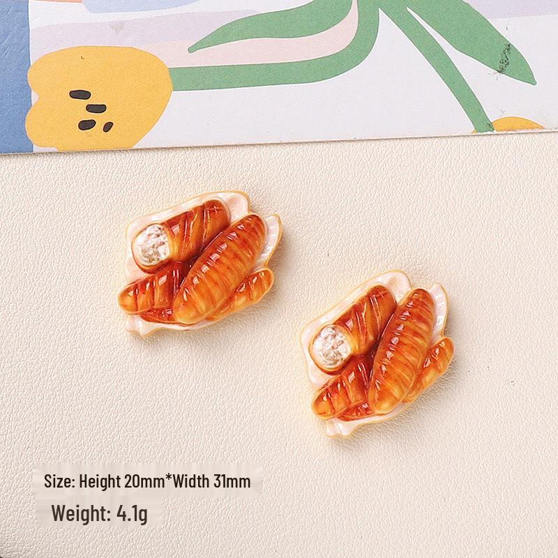 DIY Cartoon Resin Accessories: Bread, Fries, Cream, Hair Clips, Shoe Buckles & Stickers
