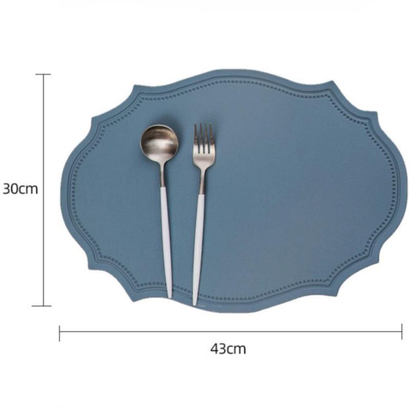 Vintage Irregular Placemat Heat Proof Mats Home Table Decoration Pot Holders Kitchen Waterproof Oil Proof Hot Fake Leather Pads