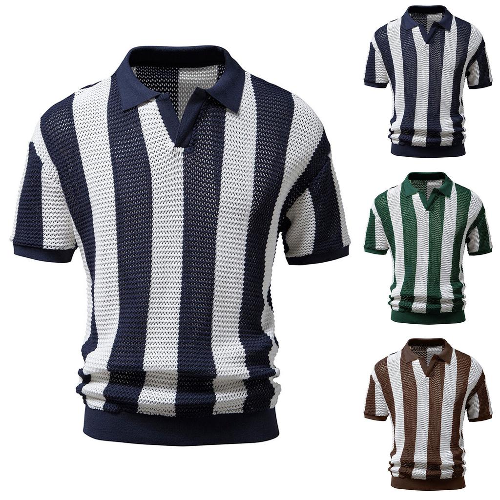 (Куниде) Летняя сетчатая рубашка с коротким рукавом и рыбацкой сеткой ...