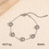 New Style Cubic Zirconia Bracelet Stainless Steel Square Star Shape Colorful Zircon Women Fashion Dainty Chain Bracelet