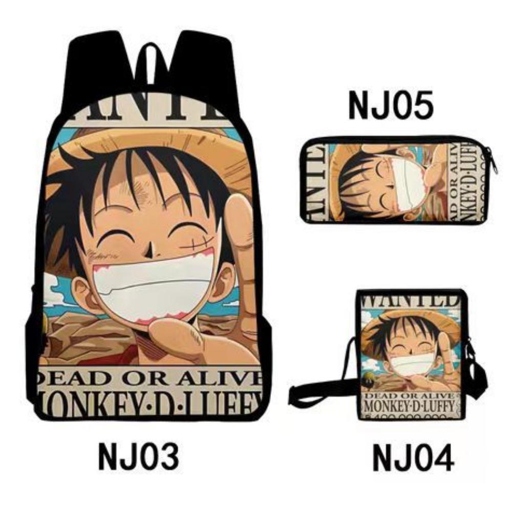ONE PIECE Student School Bag Luffy Cartoon School Bag Boys Pencil Bag Voyage King Explosion