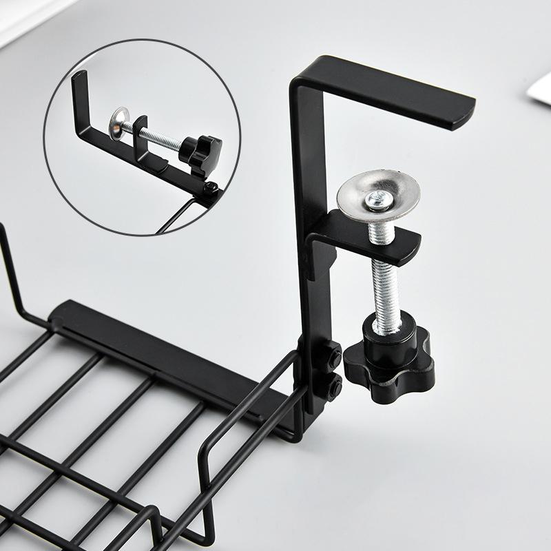 Under Table Storage Rack Metal Cable Management Tray Home Office Desk Wire Organizer No Punching Kitchen Storage Accessories New