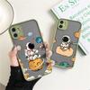 Cartoon Outer Space Astronaut Planet Phone Cases For iPhone 16 11 12 14 13 Pro Max 15 Plus 7 8 Plus SE2 X XR XS Shockproof Cover