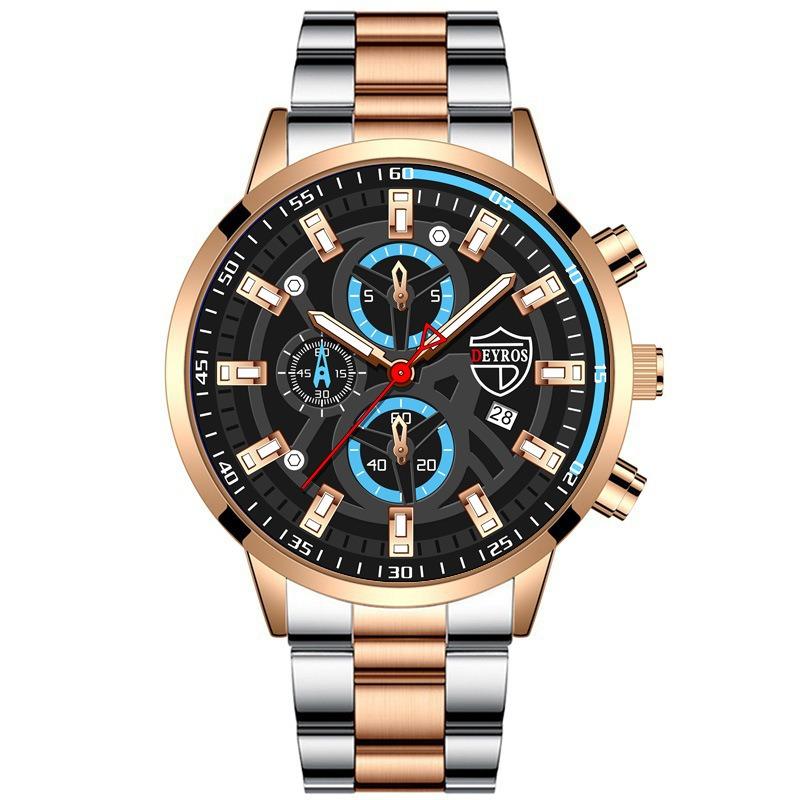 Men's Watch Men's Black Sports Quartz Watch Men's Business Casual Watch Gift for Father
