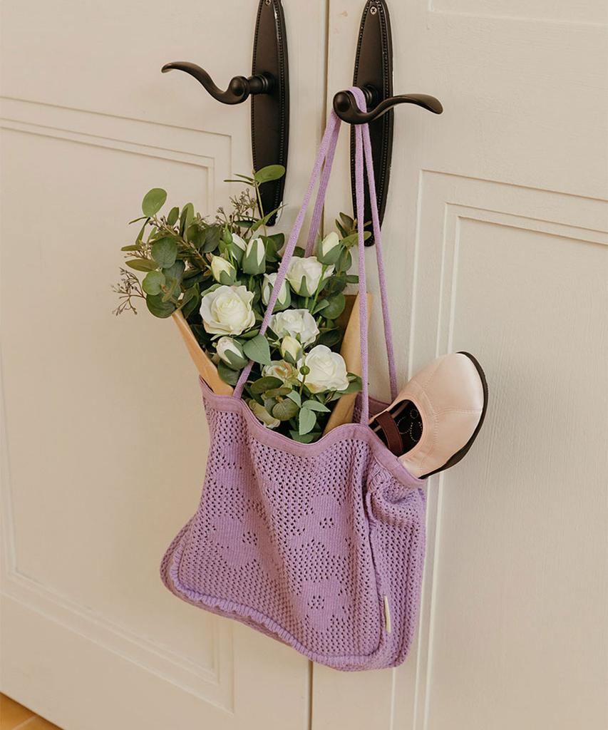 Mac Moc Knity Flower Crochet Knit Shoulder Bag_4 Colors