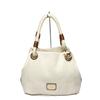 Bolsa Tote de Lona Estilo Marítimo Branco x marrom Feminina Usada