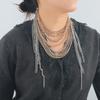 ZAA Neue mehrschichtige Metallkette Quaste Wasserfall Choker Halskette für Damen Trendiger Punk Kragen Übertriebener Schmuck Zubehör