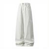 Men Loose Straight Cleanfit Denim Jeans Retro Casual Embroidered Long Pants