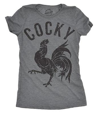 Womens Cocky Rooster T-Shirt, Funny Bird Tee