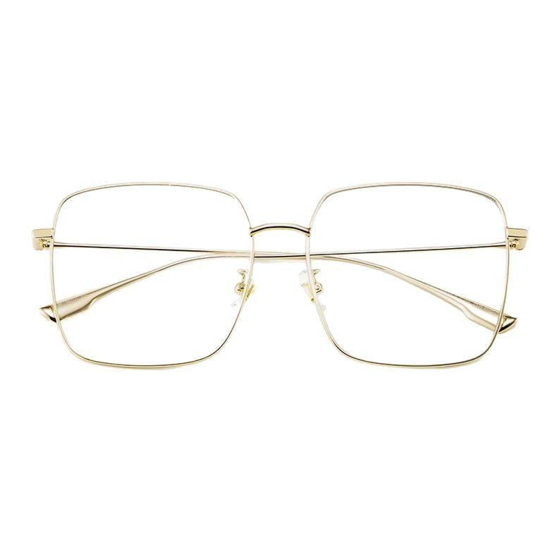 The Same Square Gold Wire Frame Plain Glasses Frame, Male And Female Hipsters Harajuku Flat Glasses Myopia Frames