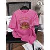 Hand Picked Strawberry Flowers Printed Washed T-Shirt Woman Cotton Summer T Shirts Sport Clothes Loose Short Sleeve