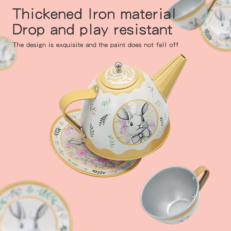 Tea Party Pretend Play Toys Kitchen Coffee Tea Set Afternoon Tea Food Dessert Cake Bread Educational Toy Birthday Christmas Gift