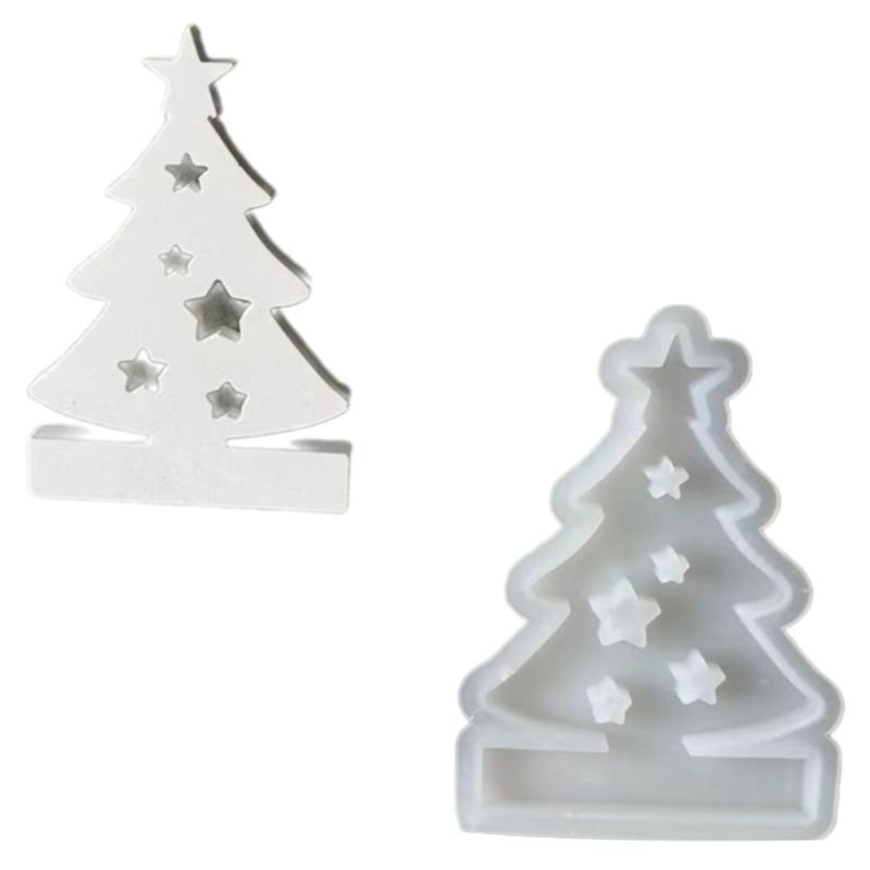Christmas Tree Decorations Silicone Moulds Customizable Christmas Tree Candle Holder Moulds Crafts Mold for Home Decors