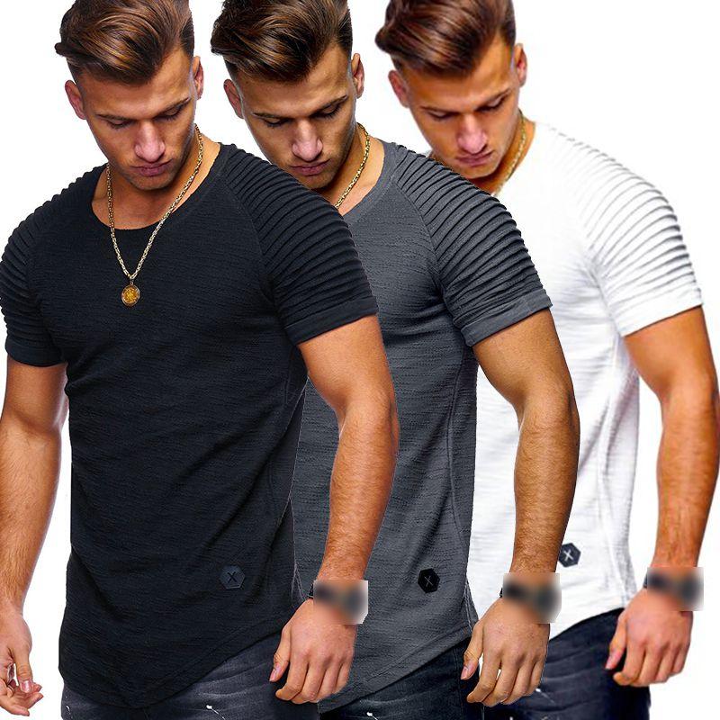 Mens Fit Slim O Neck Short Sleeve Muscle Tee Tshirt Casual Tops Shirts Sport