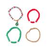 2024 European & American Christmas Beaded Polymer Clay Bracelet Set - Festive Christmas Tree Design