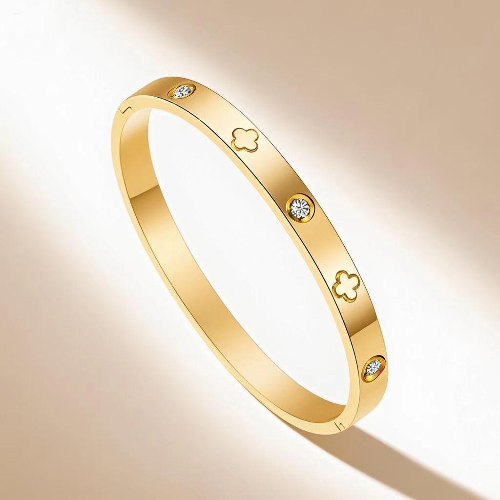 Bracelet Ins Bracelet Women's Trendy Four-leaf Clover Simple Bracelet