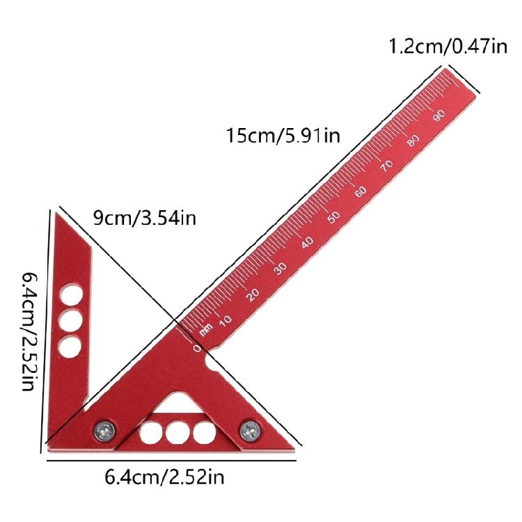 Carpenter Rule Aluminum Alloy Woodworking Center Scribe Square Center Scriber