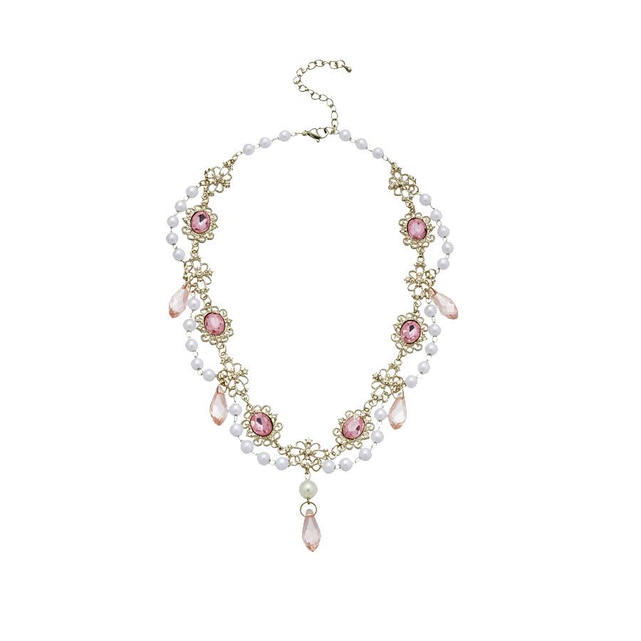 Korean Style Rhinestone Flower & Pearl Necklace: Elegant, Fashionable Clavicle Chain for Women 