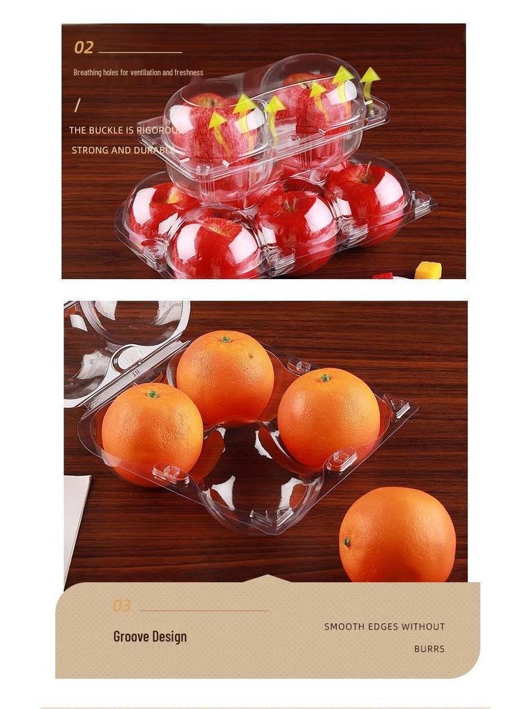 Pfirsich-Orange & Kiwi Transparente Einweg-Obstverpackungsbox